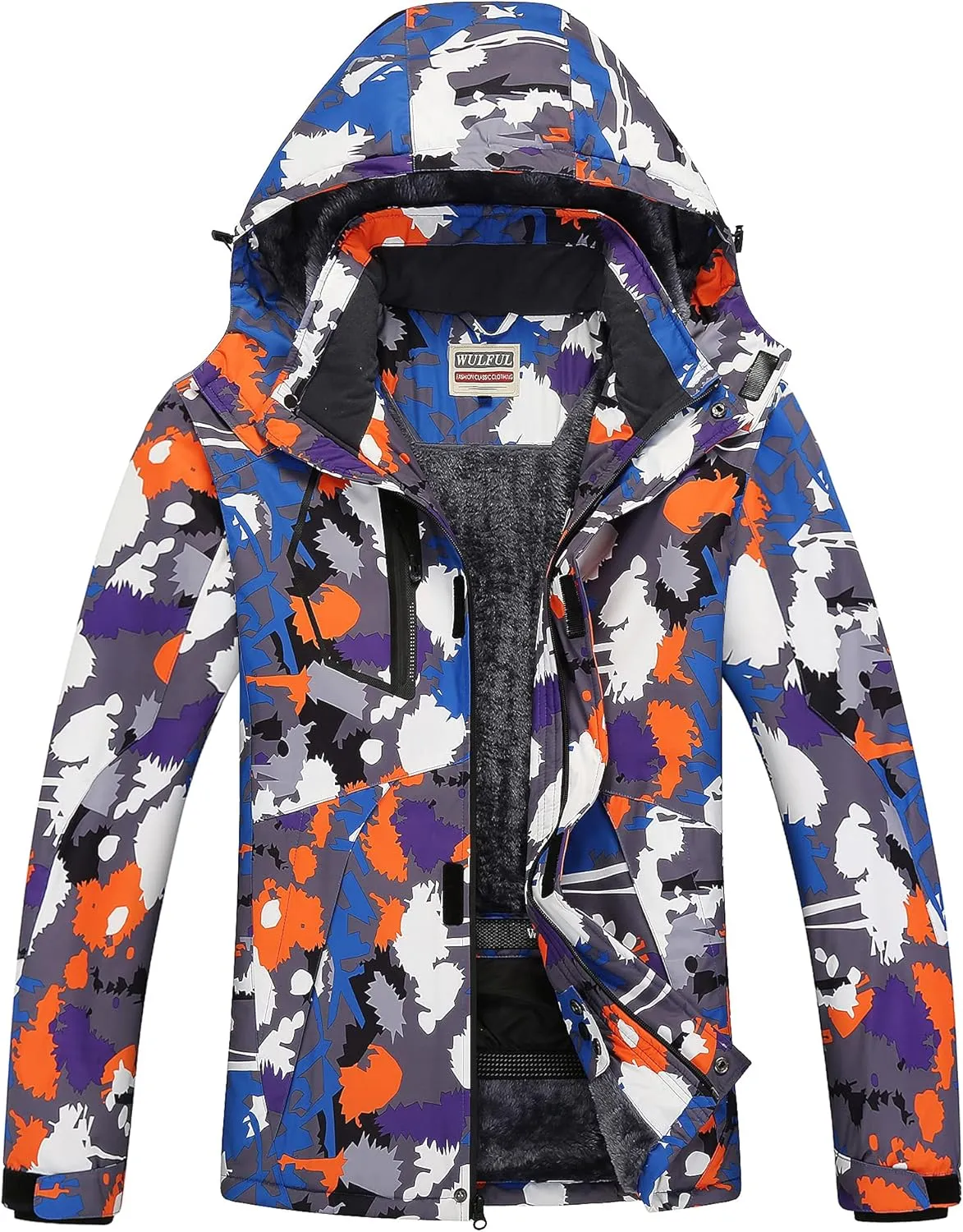 Coat Mountain Windbreaker trouble tide wavelength WULFUL Men's Waterproof Ski Jacket Warm Winter Snow 