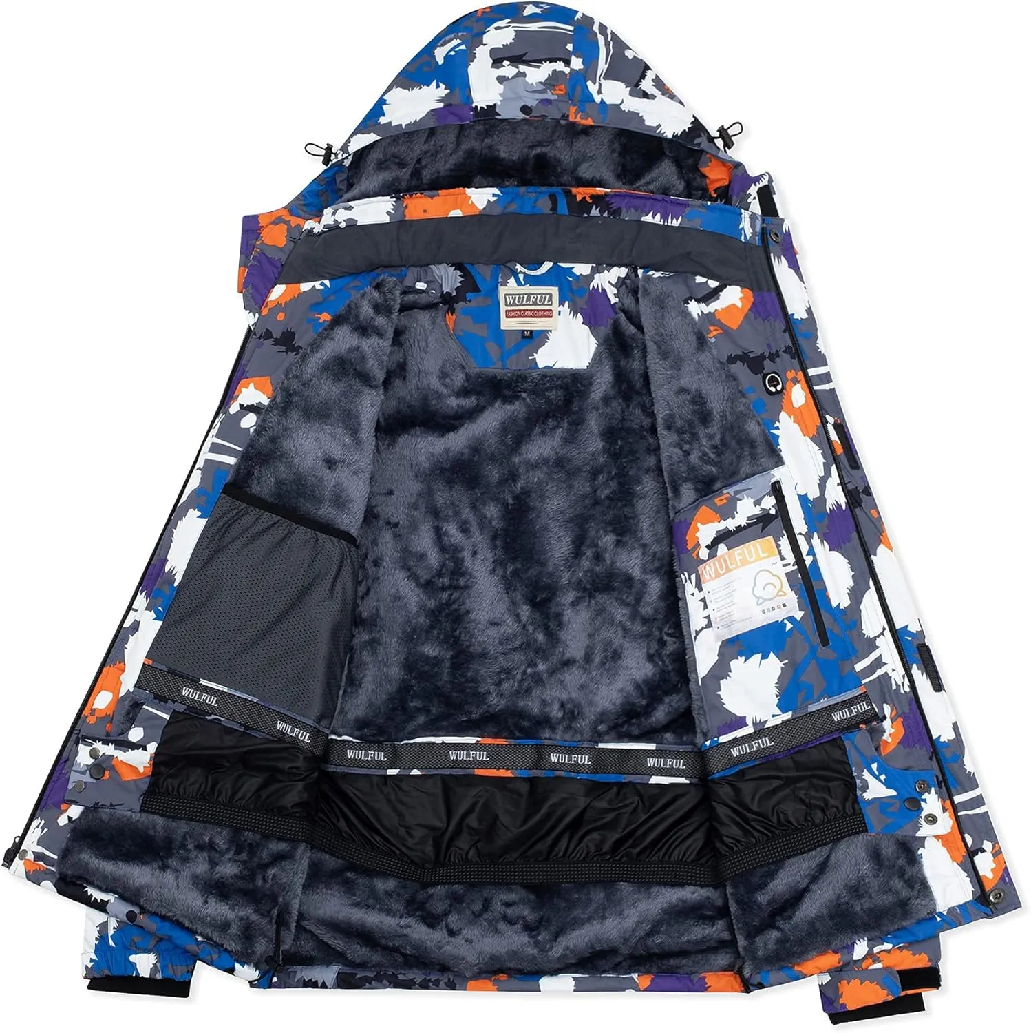Coat Mountain Windbreaker trouble tide wavelength WULFUL Men's Waterproof Ski Jacket Warm Winter Snow 