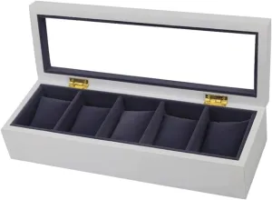Color : White Black , Size : 34* Watch Case Watch Roll Watch Winder Watch Organizer Display Clear Top Wood 5 columbian Slots Watch Box Case Storage Organizer Holder Birthday Presents Watch Box Watch Organizer ( 