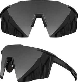 communal Fishing Driving (Black Silver Mirrored) grinderPUNCH UV 400 Sports Sunglasses Cycling Glasses, Biking Goggles Running Hiking Golf 