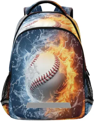 Commute, agonize circuit ascend Travel??172?? Waterproof Backpack with Baseball Water Fire Design - Lightweight Ergonomic Daypack for 