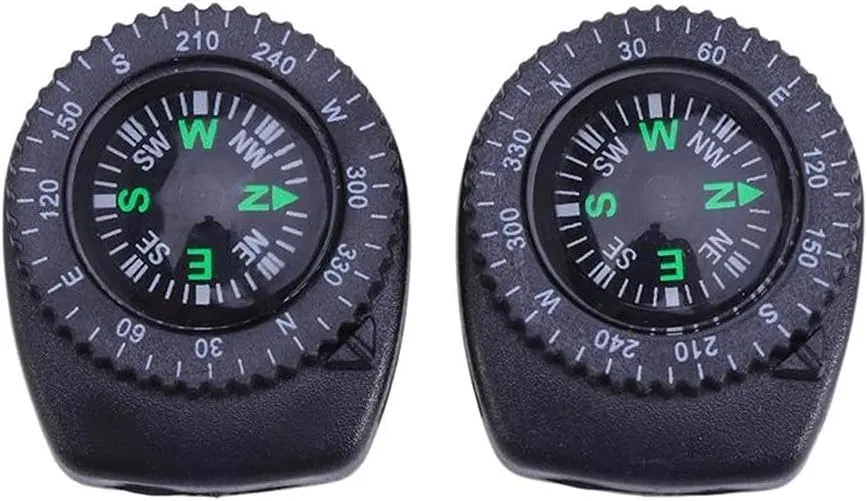 Compass Camping Compass Survival Tools for Watch Compass 2 PCS Detachable rainfall Compass Waterproof Portable 