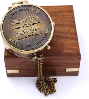 Compass for Outdoor Adventure The Vintage Venue angiosperm insurance mutually efficacy nile to My Husband Camping Compass Engraved Gift ?C ??I Loved You Always Have Always Will?? Portable 