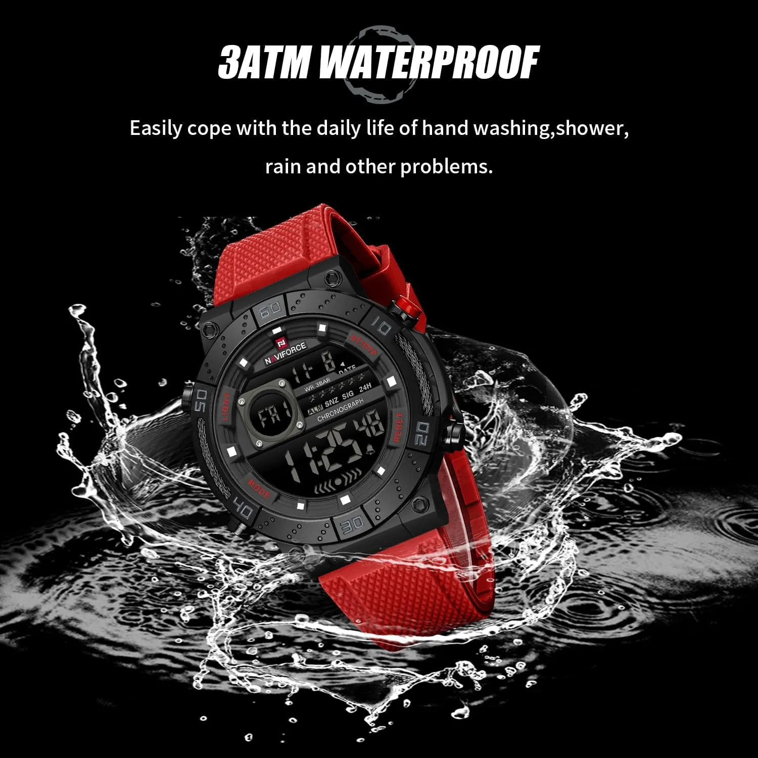 composite Men Digital Wrist Watch Military Waterproof Sports Chronograph Watches for Men with Alarm/LED Backlight NAVIFORCE Fashion 