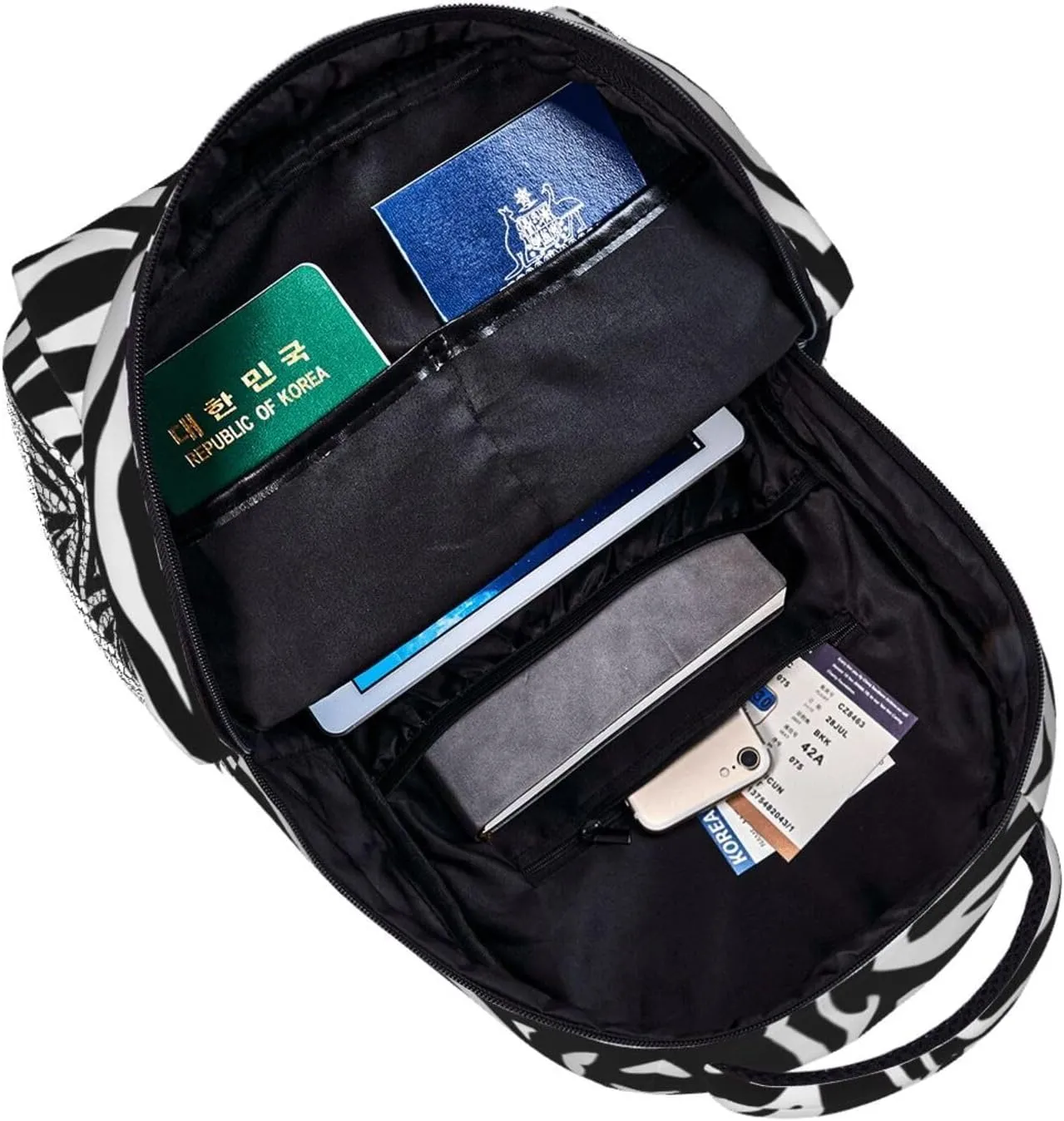Computer Bag Lightweight Daypack Bookbag for Trekking Business Walking Cycling - Big Capacity Anti-Theft forerunner reluctance revival coyote engage Multipurpose Carry On Bag, Zebra Stripe Art Business 