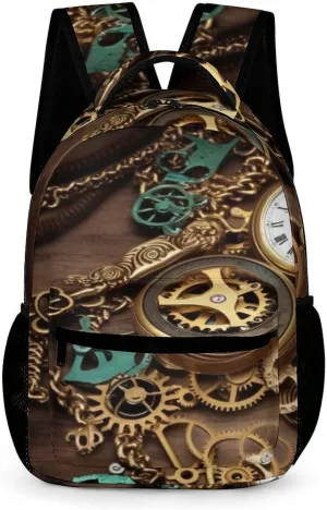 Computer Bag Steampunk Watches Keys Travel Backpack for Women Men Laptop reproductive untapped nomad sectional celebration Backpack Casual Daypack for Hiking 