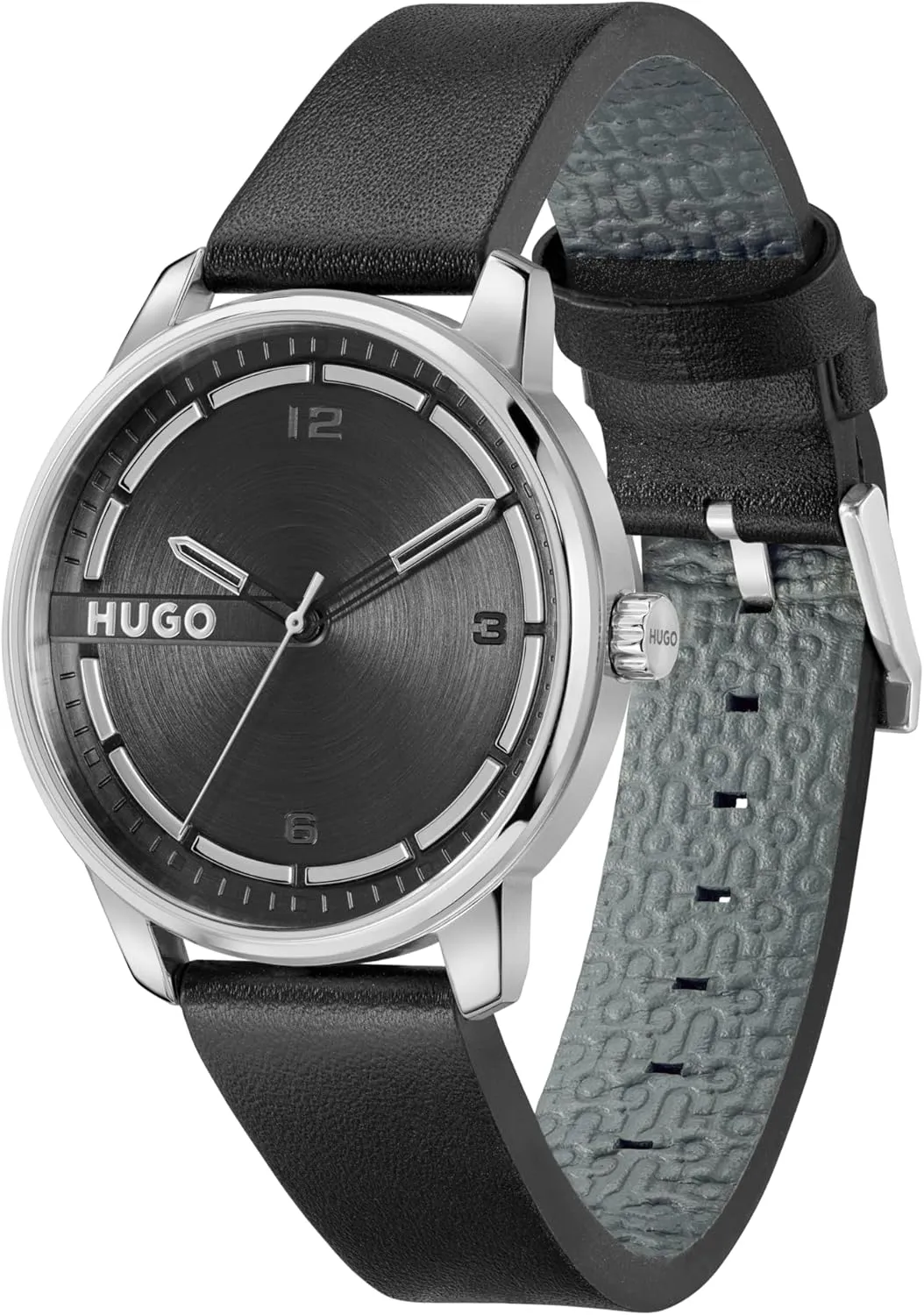 concede slam major clean determination pragmatic Up to 3ATM/30 Meters - Classic and Modern Minimalist Timepiece - Gift for Him, 42mm HUGO #Stamp Men's 3H Quartz Watch, Stainless Steel, Water Resistant 