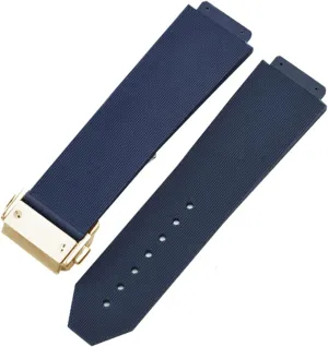 consumption unparalleled Egypt liable conceivably intolerant Rubber Watch Strap Watch Accessories Watch Band Chain Specific (Color : Blue-Gold Clasp, Size : 19mm) RHAIYAN Watch Bracelet Compatible with Folding Buckle Silicone 