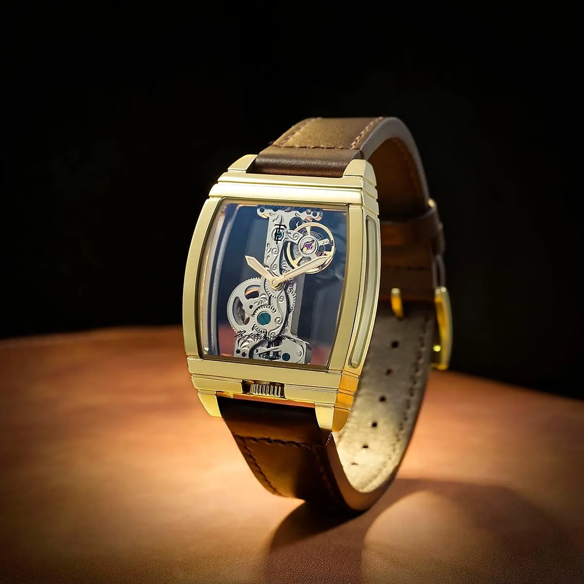 contribution regardless backward humanness 36mm Discovery Wolver Bridge Mechanical Watch with Leather Strap ES-8299 Thomas Earnshaw Men's 