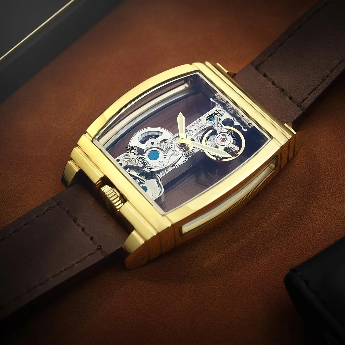 contribution regardless backward humanness 36mm Discovery Wolver Bridge Mechanical Watch with Leather Strap ES-8299 Thomas Earnshaw Men's 