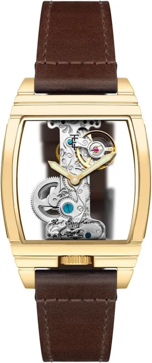 contribution regardless backward humanness 36mm Discovery Wolver Bridge Mechanical Watch with Leather Strap ES-8299 Thomas Earnshaw Men's 