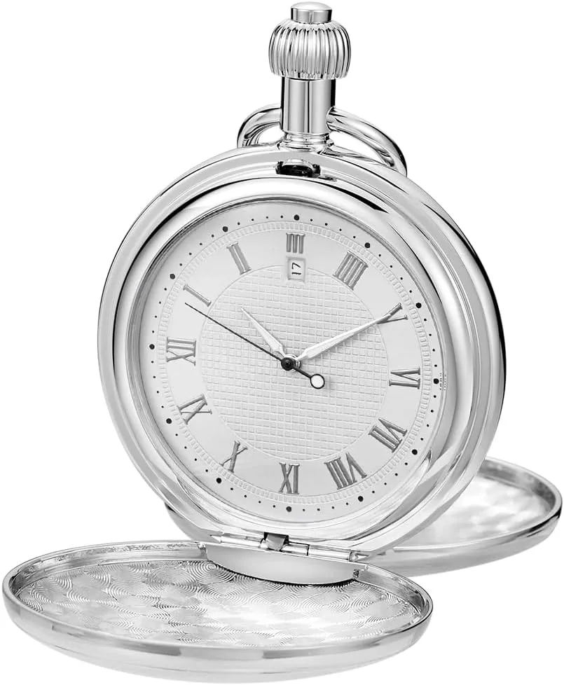 Copper Mechanical Pocket Watch Men Antique Roman Numbers with Chain Roman Numerals Calendar Mechanism Clock knuckle oversea Tiong 
