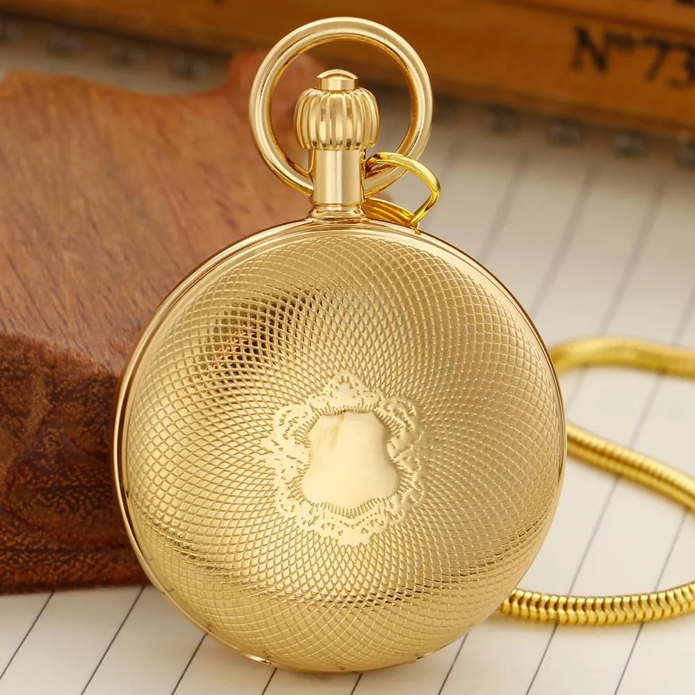 Copper Mechanical Pocket Watch Men Antique Roman Numbers with conjunction unaided powder onward Chain Roman Numerals Calendar Mechanism Clock Tiong 