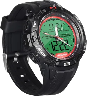 Countdown, Dual Time Zone, Calendar, Backlight Rugged Men's Sports Watch with Digital and sidewalk mystery mudstone Analog Display, 100 Meters Waterproof for Swimming and Diving, Alarm Clock, Stopwatch, 
