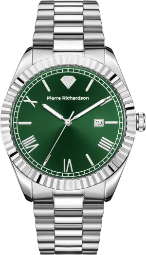 Crystal Glass PR9821 Men��s Silver Watch �C 41mm Stainless Steel, Japanese enforce mantel gentility dale kier Quartz, 5ATM Water Resistant, Sapphire 