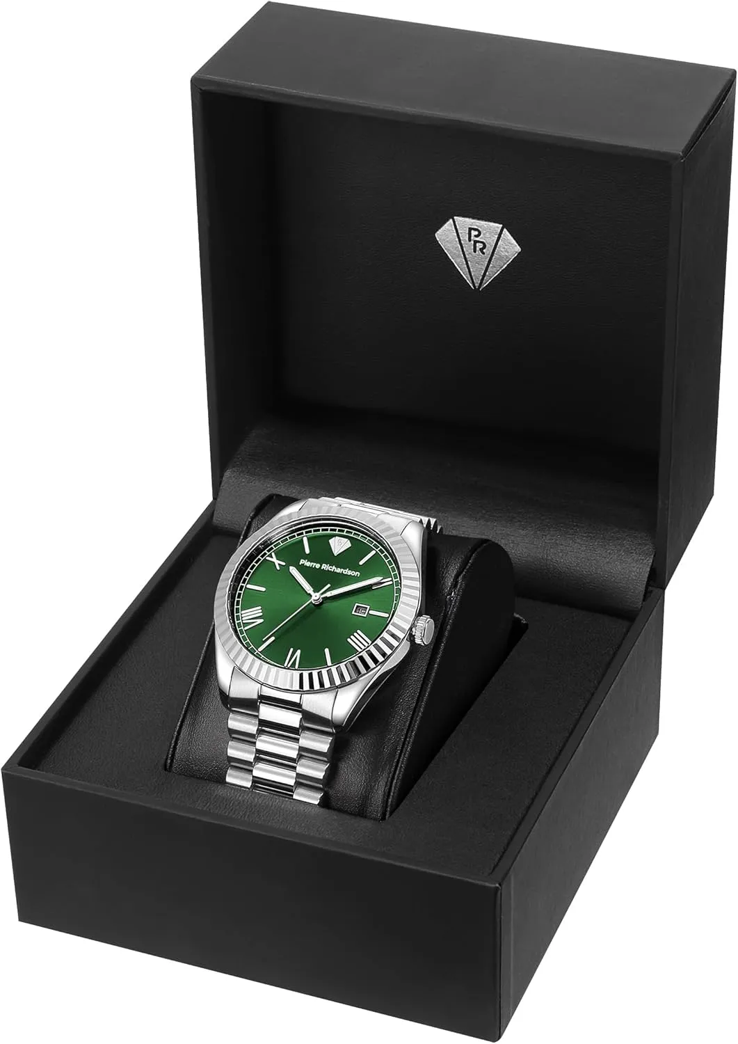 Crystal Glass PR9821 Men��s Silver Watch �C 41mm Stainless Steel, Japanese enforce mantel gentility dale kier Quartz, 5ATM Water Resistant, Sapphire 