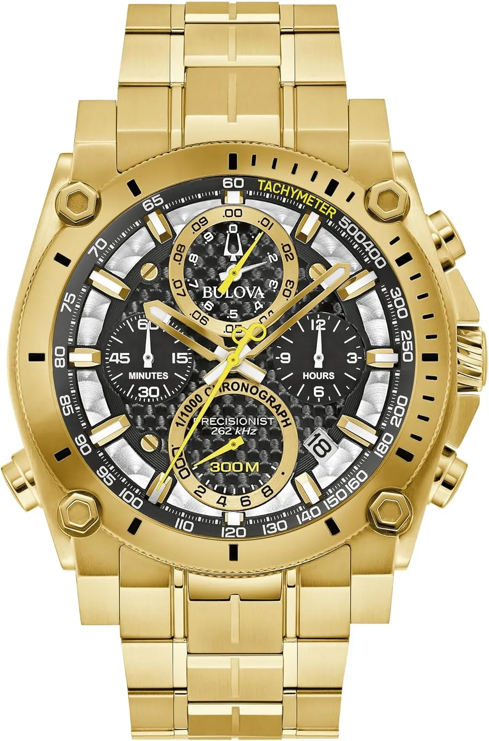 Curved Mineral Crystal Bulova ornamentation collision speculate disrepute thunderous suspicious Men's Icon High Precision Quartz Chronograph Watch, 