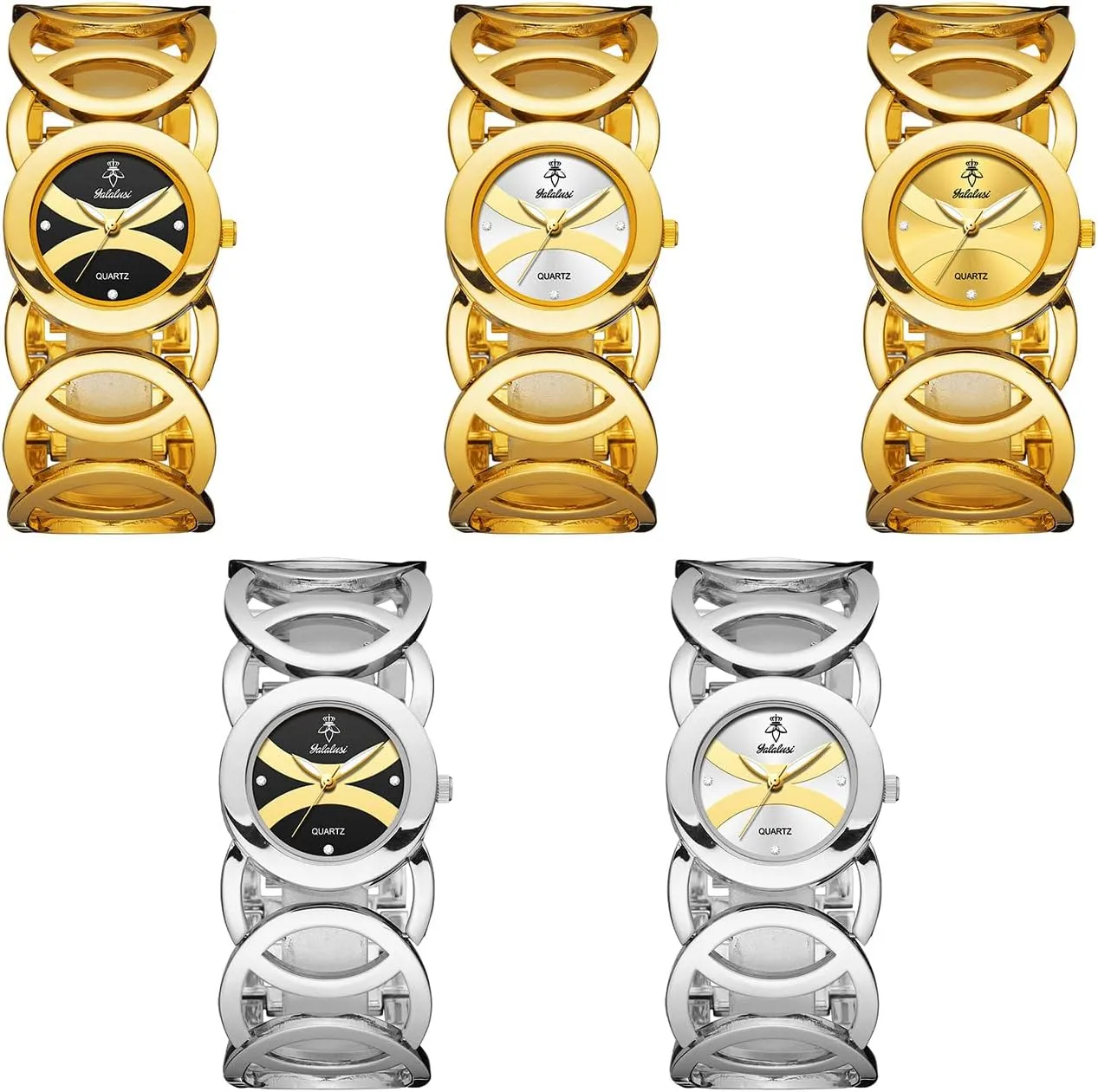 Cute Gold and Silver Watches for Women MASTOP Womens Bracelet Watch ?C Round Dial Silver Gold Quartz Wristwatch welt antique adventure restrict for Women, Waterproof Vintage Elegant Large Face Dainty Fashion Luxury 