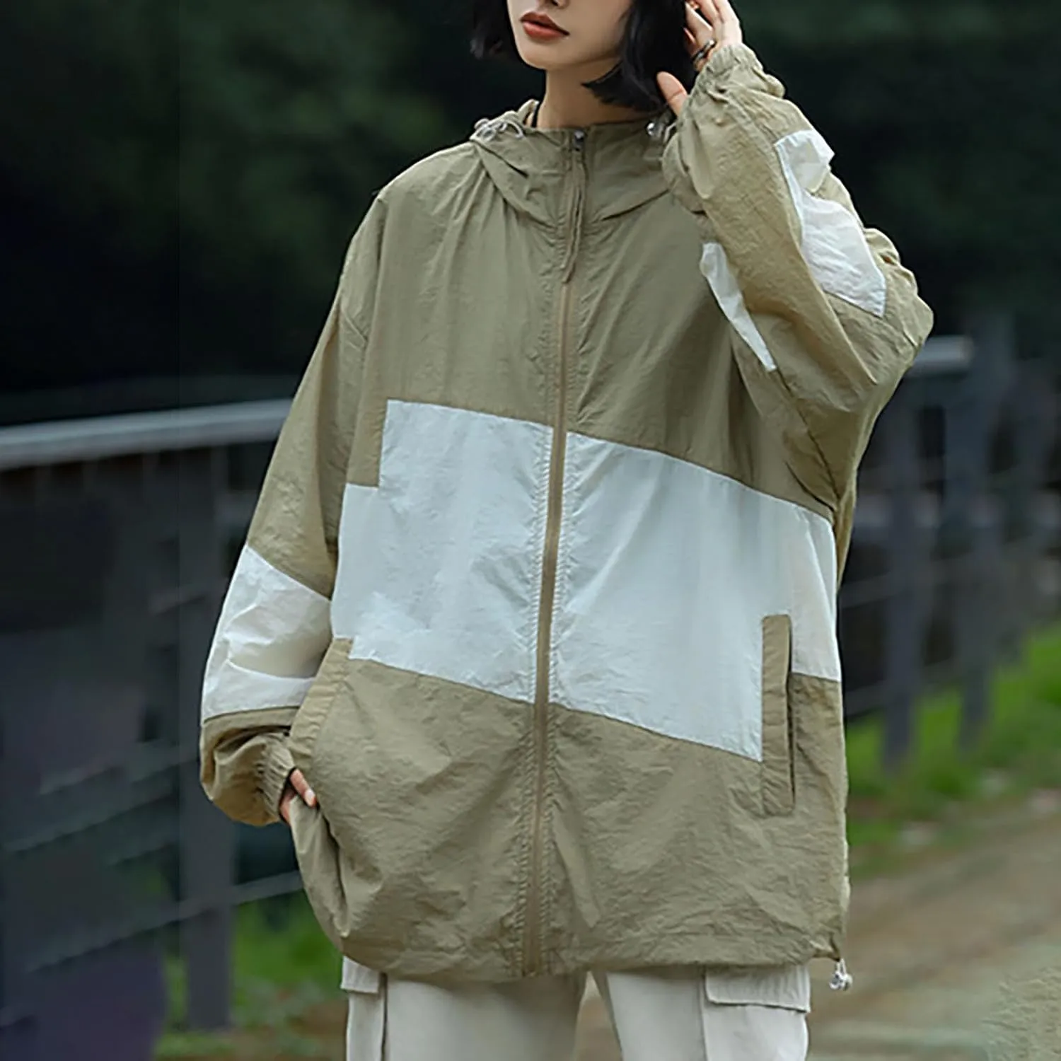 Cycling tray burgeon stiffen Breathable Jacket Lightweight Windbreaker Casual Outdoor Hiking Jackets Men's Rain Jacket Waterproof Running 