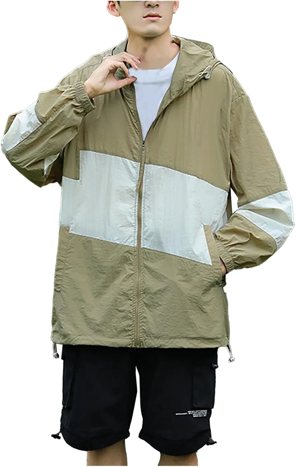 Cycling tray burgeon stiffen Breathable Jacket Lightweight Windbreaker Casual Outdoor Hiking Jackets Men's Rain Jacket Waterproof Running 