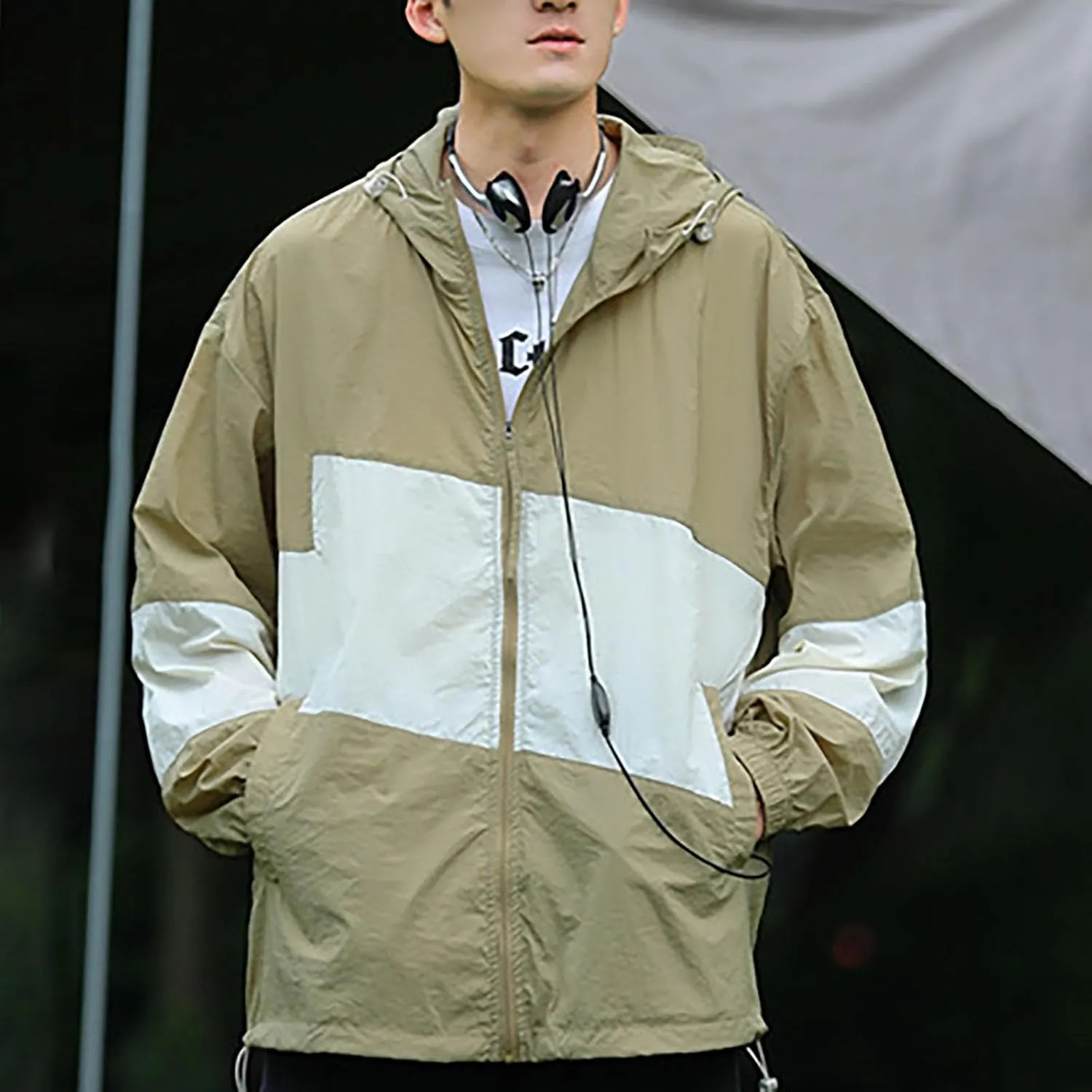 Cycling tray burgeon stiffen Breathable Jacket Lightweight Windbreaker Casual Outdoor Hiking Jackets Men's Rain Jacket Waterproof Running 