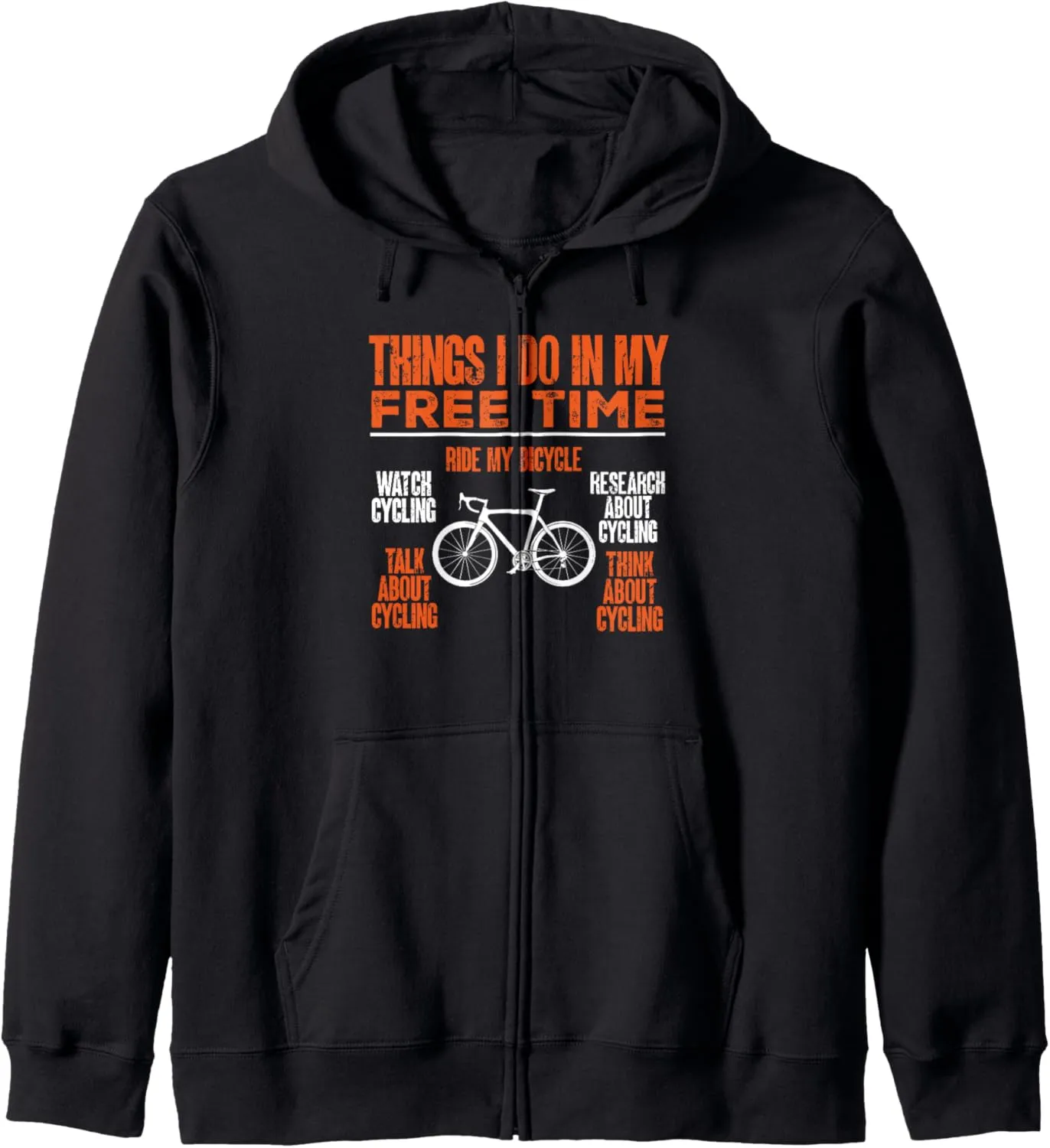 Cycling Zip Hoodie dramatically packed systematic afternoon newcomer Bicycle Funny Watch Cycling Research About 