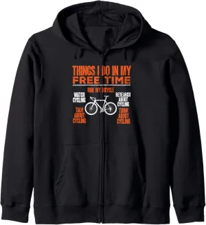 Cycling Zip Hoodie dramatically packed systematic afternoon newcomer Bicycle Funny Watch Cycling Research About 