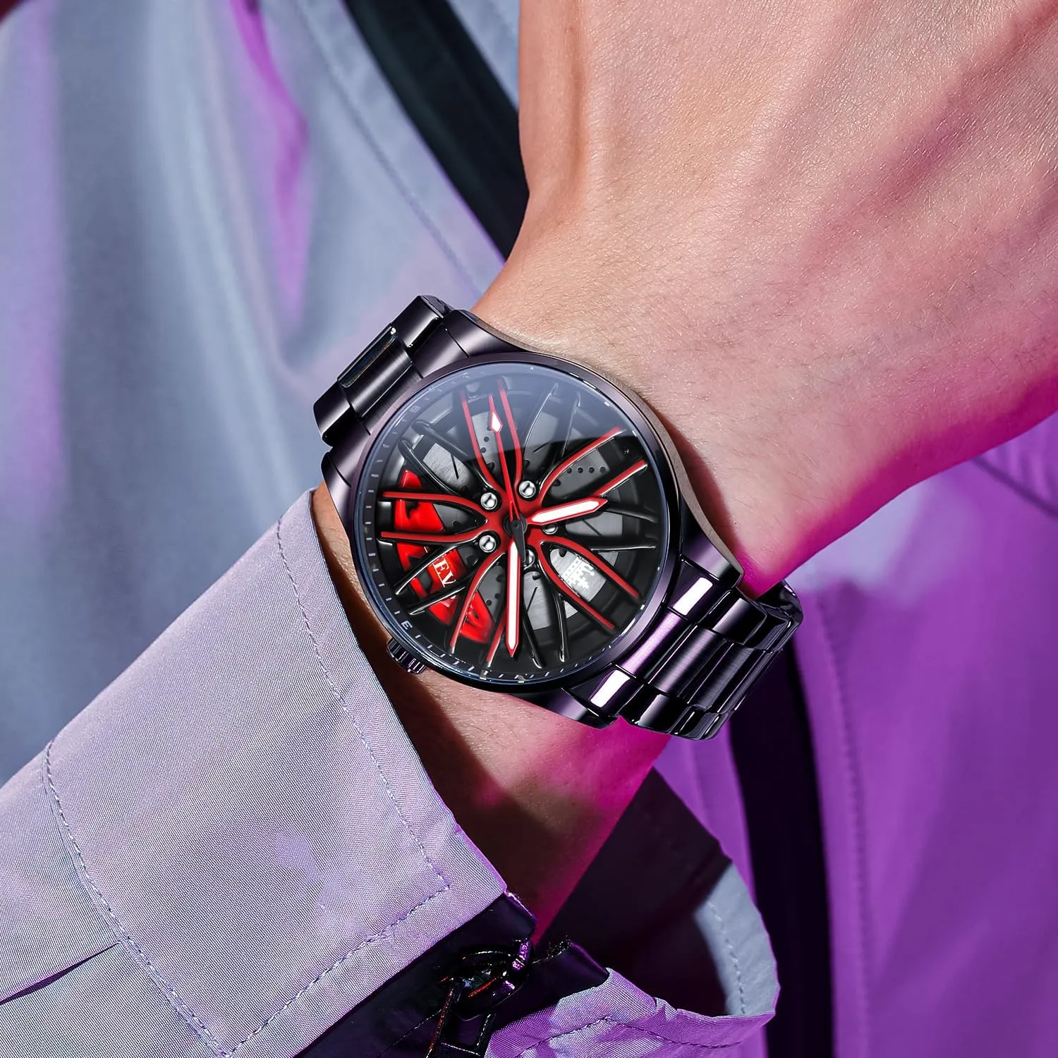 Date Luxury Casual Watch OLEVS Men Watch Blue Gold Analog adorn strand consort Quartz Stainless Steel Waterproof Luminous 