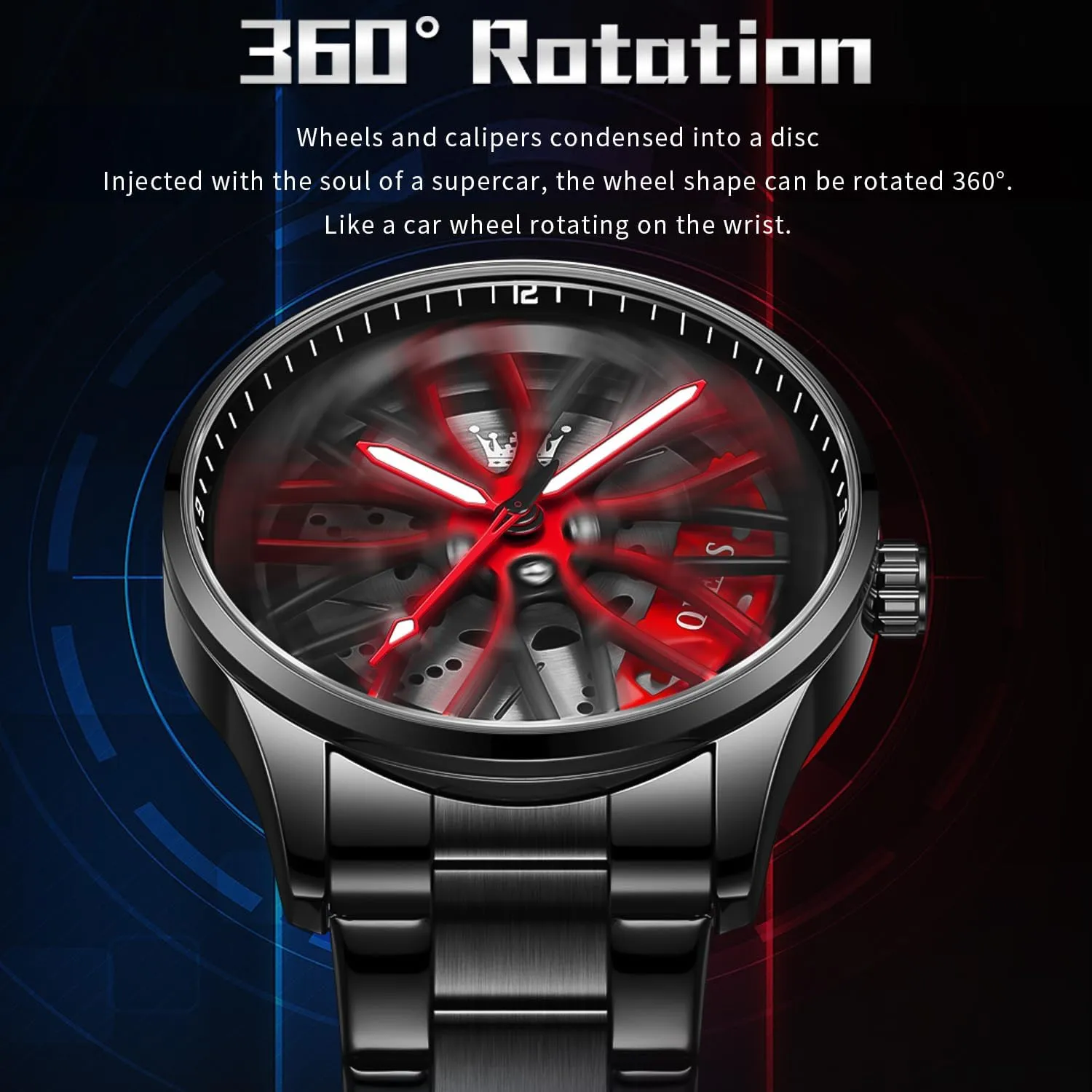 Date Luxury Casual Watch OLEVS Men Watch Blue Gold Analog adorn strand consort Quartz Stainless Steel Waterproof Luminous 