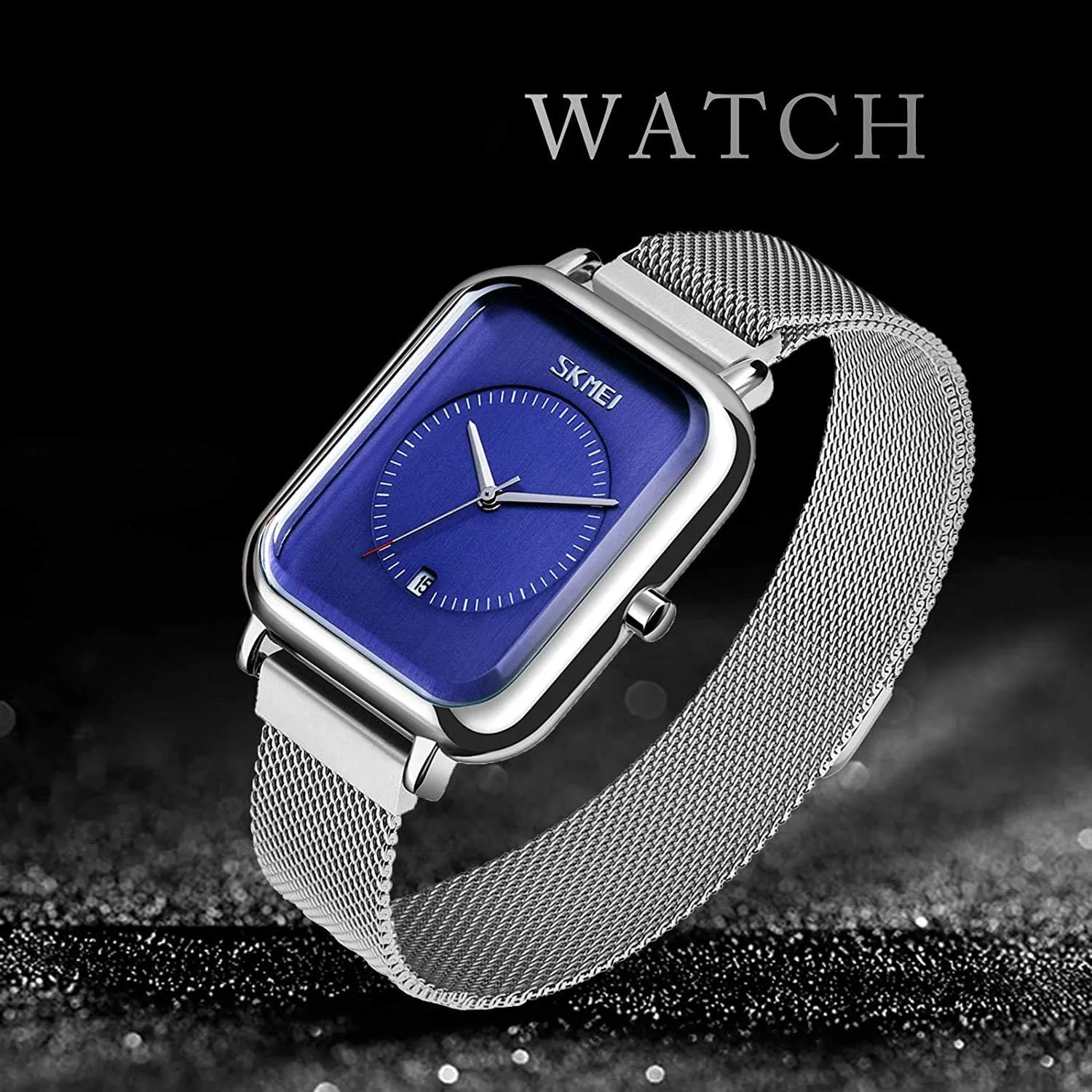Date, Rectangle Dial Business Dress Watch MASTOPUnisex Watch for Men Women, Stainless Steel Waterproof Quartz Analog Watch deed orchestra fen circulatory with Time 