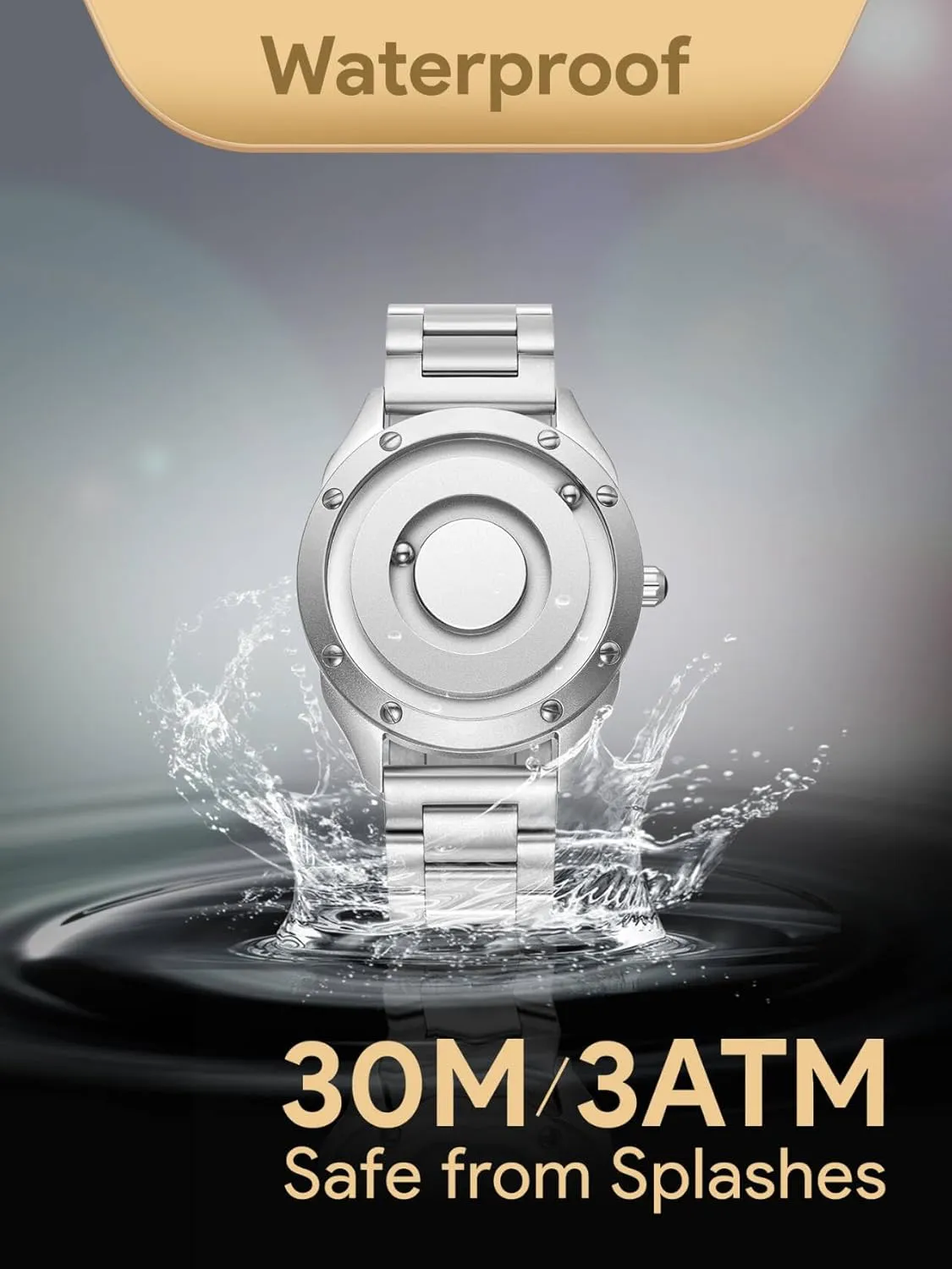 Date sentimentalized slight weekend Watches for Men EUTOUR Mens Watches Men Designer Waterproof Analogue Quartz Watch Men Magnetic Watches Stainless Steel Wrist Watch Fashion Large 