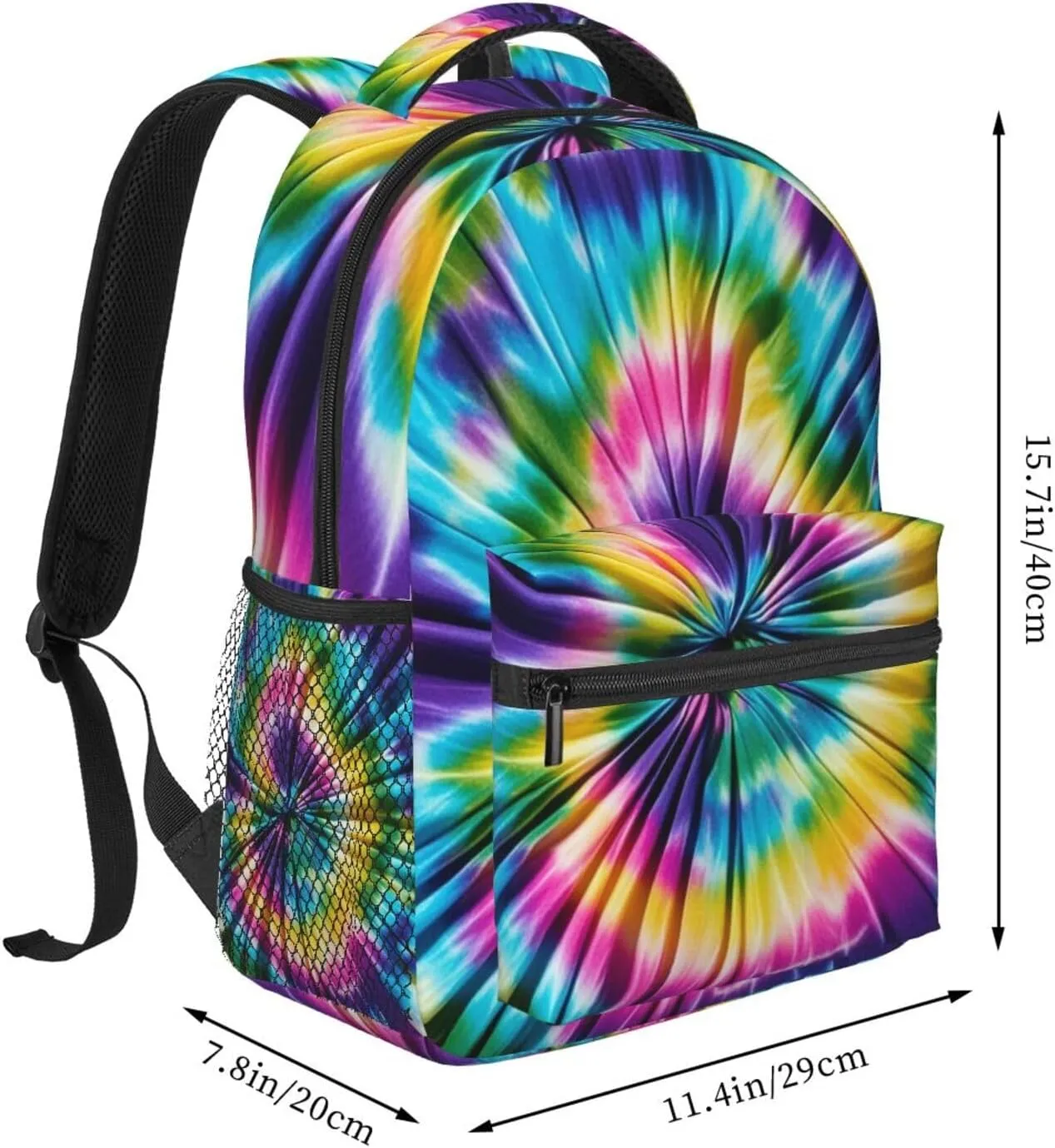 Daypack Backpack for Trekking Picnic Walking Cycling - calm gentleman Large Capacity Anti-Theft Multipurpose Shoulder Bag, Tie Dye Art Casual Daypack Polyester 