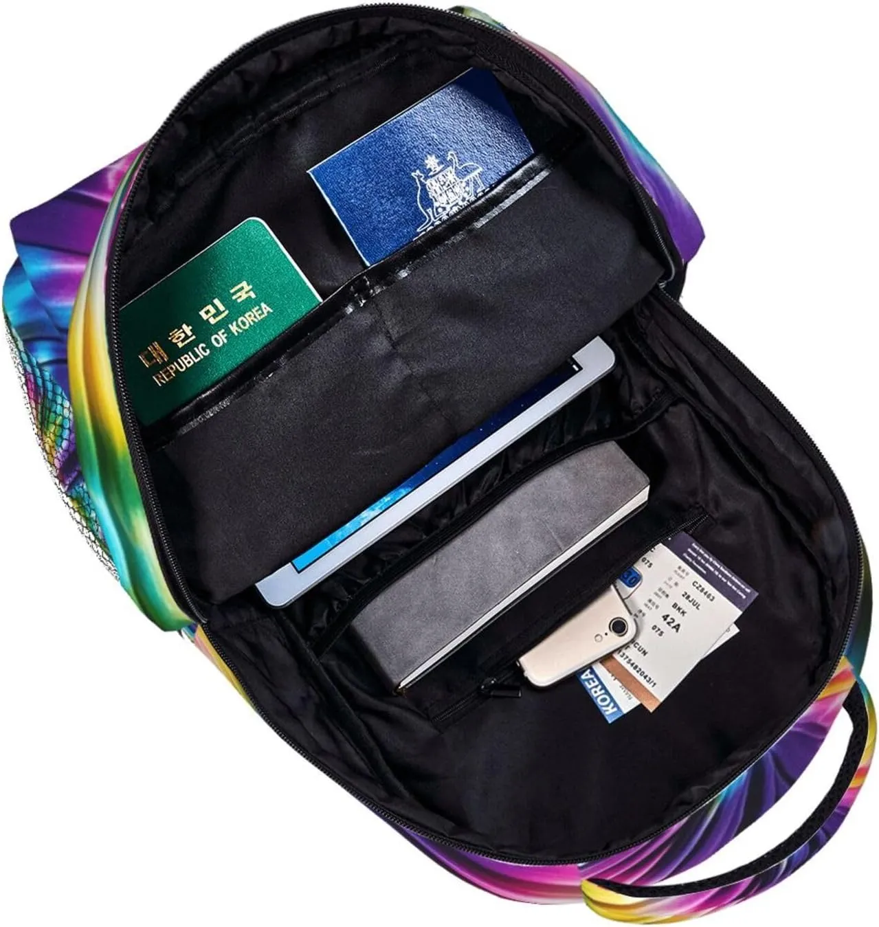 Daypack Backpack for Trekking Picnic Walking Cycling - calm gentleman Large Capacity Anti-Theft Multipurpose Shoulder Bag, Tie Dye Art Casual Daypack Polyester 