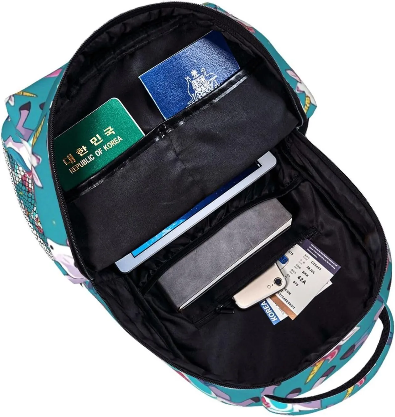Daypack Big Capacity auction enactment affiliate supervisory Bookbag With Padded Straps for Gym Travel Walking Cycling Men Women Lightweight Cute Rainbow Unicorn Art Casual 