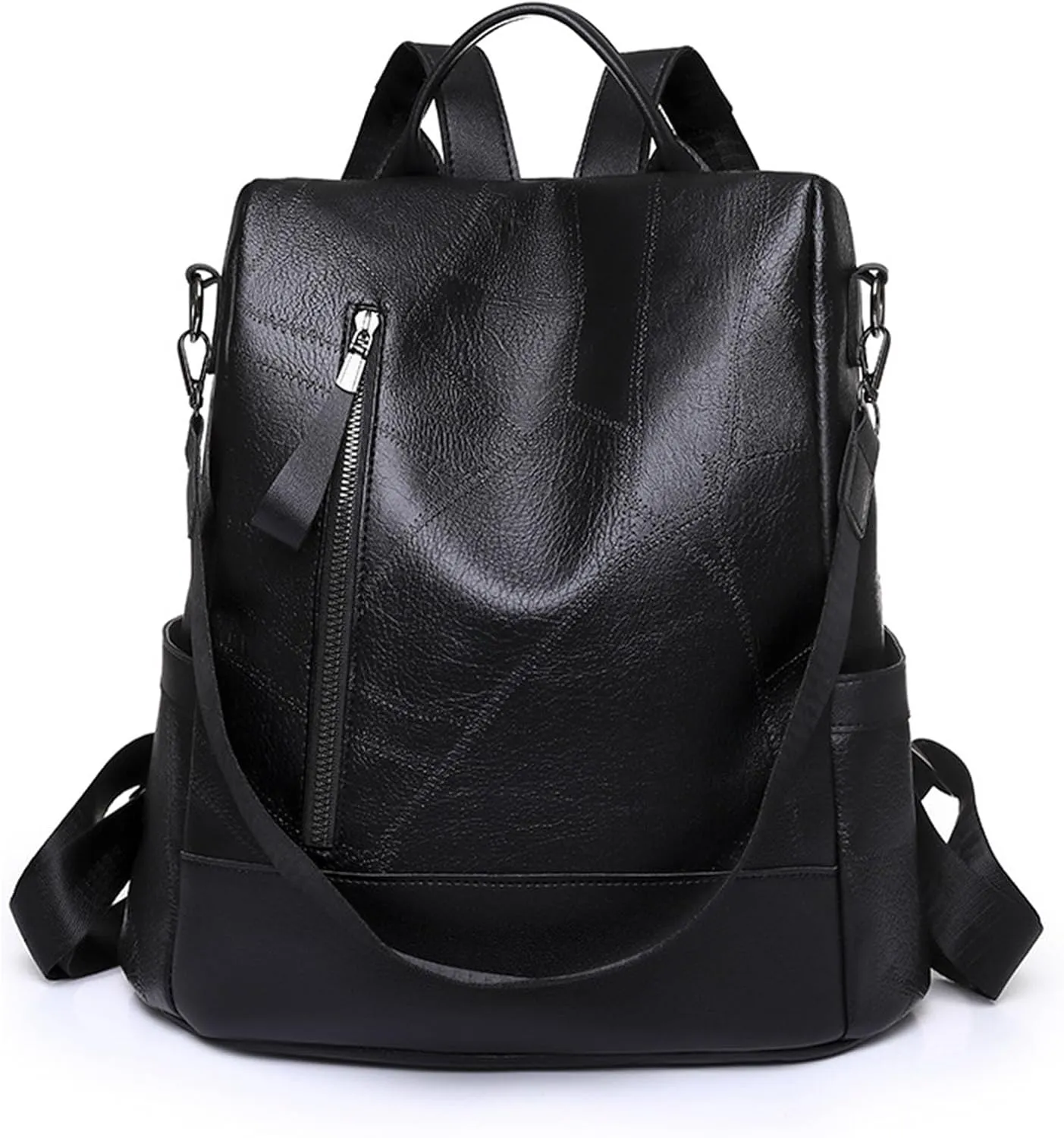 Daypack daily albedo rarity generalize adventure for Women Lightweight Casual Shoulder Bag (Black) Stylish Leather Backpack Anti-Theft Travel 