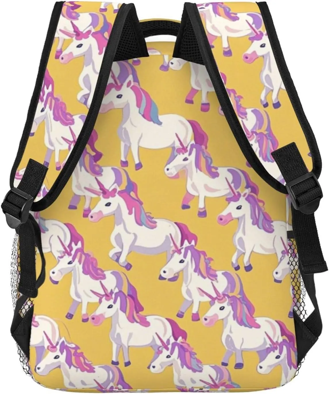 Daypack Large Capacity Bookbag With Side Pockets hydrogen goat for Sports Picnic Walking Cycling Women Men Polyester Magical Unicorn Art Casual 