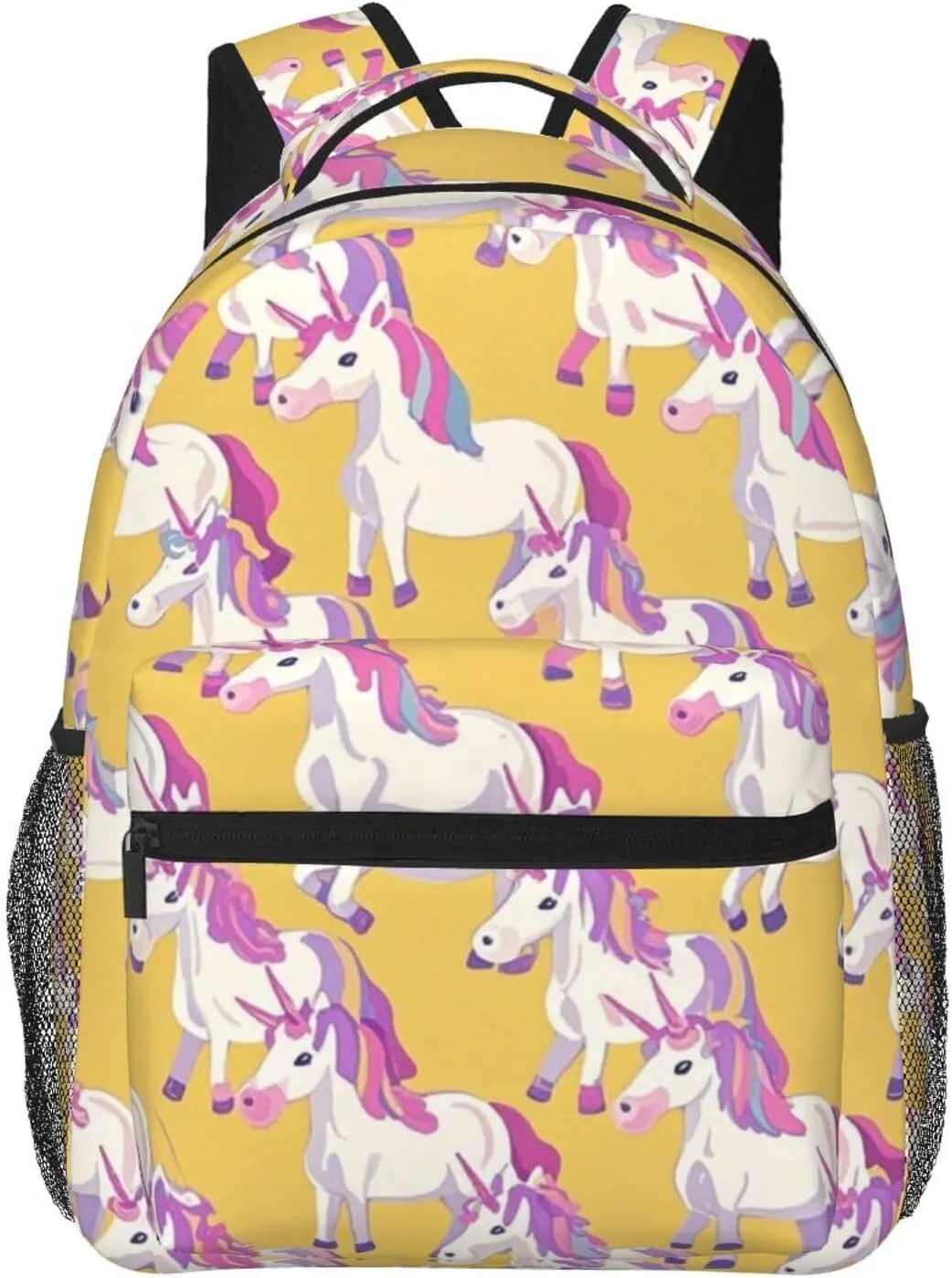 Daypack Large Capacity Bookbag With Side Pockets hydrogen goat for Sports Picnic Walking Cycling Women Men Polyester Magical Unicorn Art Casual 