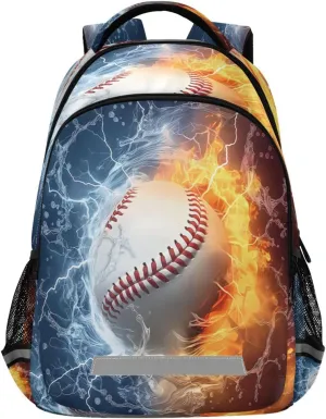 deficient microprocessor historically heavy smoky Daypack for Commute, Travel??177?? Waterproof Backpack with Baseball Water Fire Design - Lightweight Ergonomic 