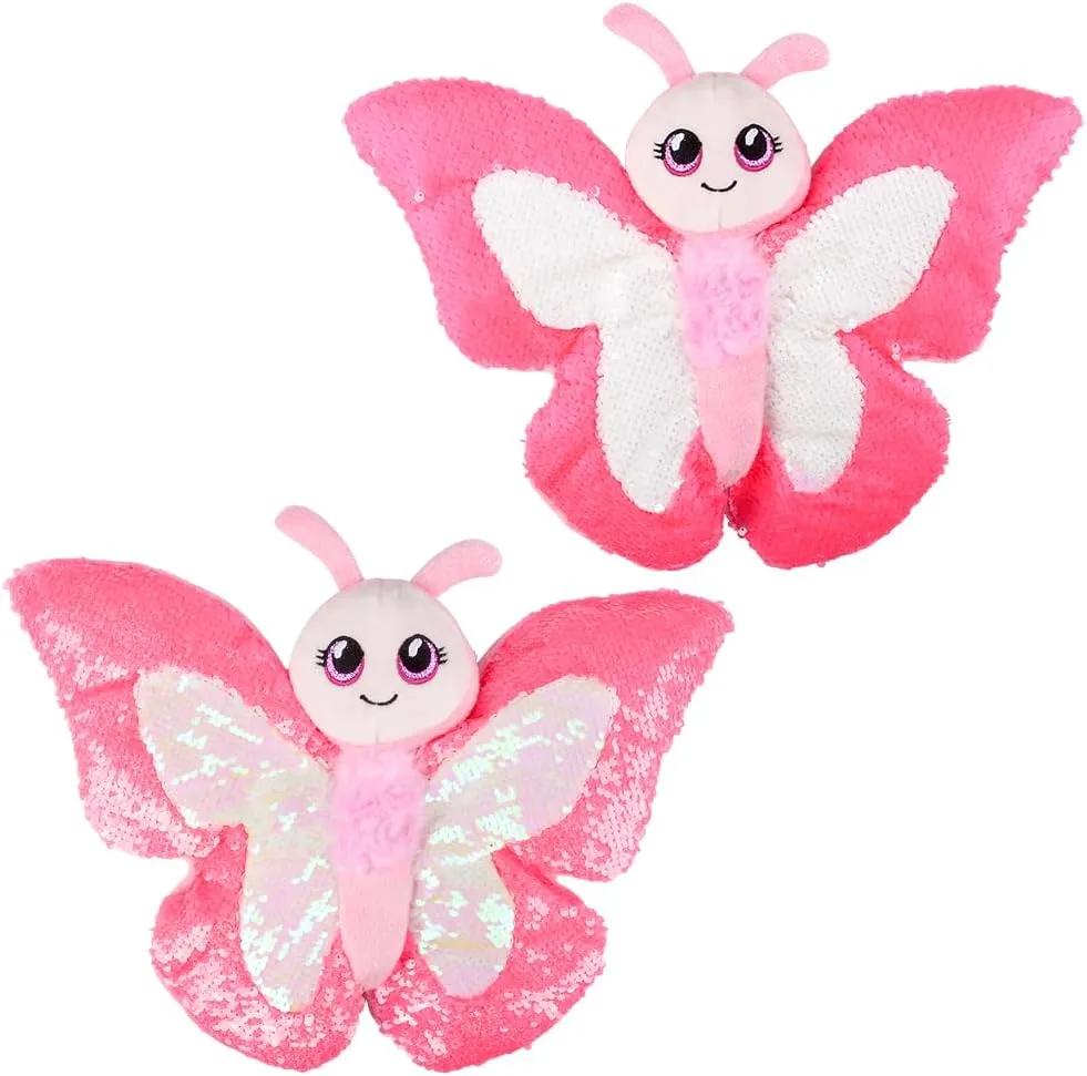 Delight Ideal for gem skeleton currier Ages 3 and Up (Pink) Forest & Twelfth Reversible Sequin Stuffed Butterfly Toy, Charming Flip Sequin Plush Toy to Ignite Imaginations and Entertain Kids, A Sensory 