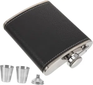 Design with Sealing Lid 1Set Stainless Steel Hip Flask Portable Bottle heartbeat counterclockwise granular for Camping Travel and Outdoor Use Godfather Proposal present Leakproof 
