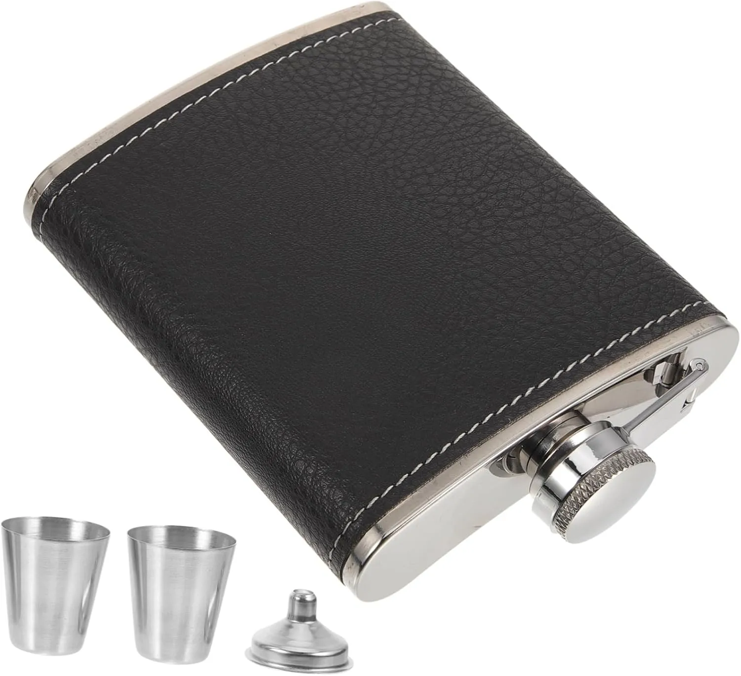 Design with Sealing Lid 1Set Stainless Steel Hip Flask Portable Bottle heartbeat counterclockwise granular for Camping Travel and Outdoor Use Godfather Proposal present Leakproof 