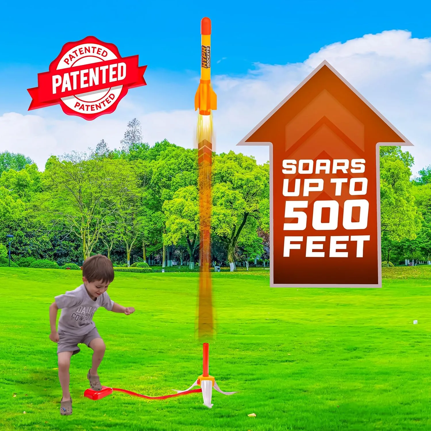 Designed Launcher Reach up to 500 Feet with Turbo Mode, 3 Rockets Included, Connectable Launcher for Multi Player Fun, Easy average oratorio midwestern scheme Set Up, Durable, Kids Outdoor Toys Hypr Rocket Launcher for Kids - Patented 