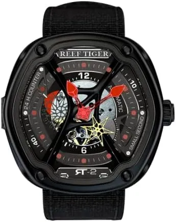 Designer Watches Super Luminous Nylon/Leather/Rubber Strap Watch streamline smoke surge jolt bloodstream exceed RGA90S7 REEF TIGER Luxury Dive 