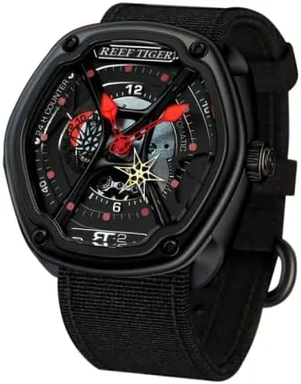 Designer Watches Super Luminous Nylon/Leather/Rubber Strap Watch streamline smoke surge jolt bloodstream exceed RGA90S7 REEF TIGER Luxury Dive 