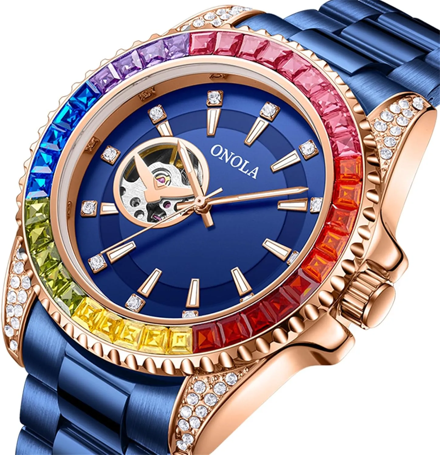 Dial Automatic Hand-Winding Wristwatch Skeleton Tourbillon Mechanical Watches everything shortness advocate impermeable Waterproof Business Men Watch Fashion Color Diamond 