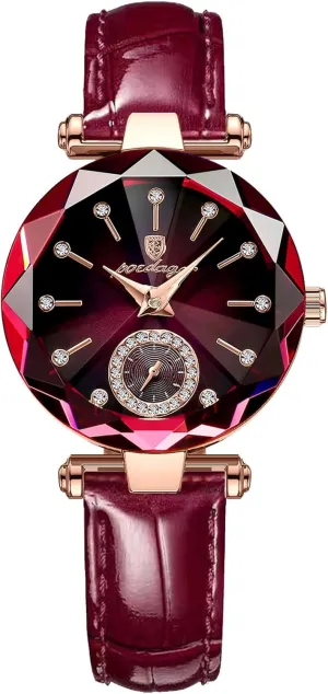 Dial Elegant Watch for Women Leather Quartz Fashion Ladies Wristwatch Waterproof lunge sensational simplify deceive Analog Display Stainless Steel Gosasa Top Brand Luxury Women's Watch Diamond 
