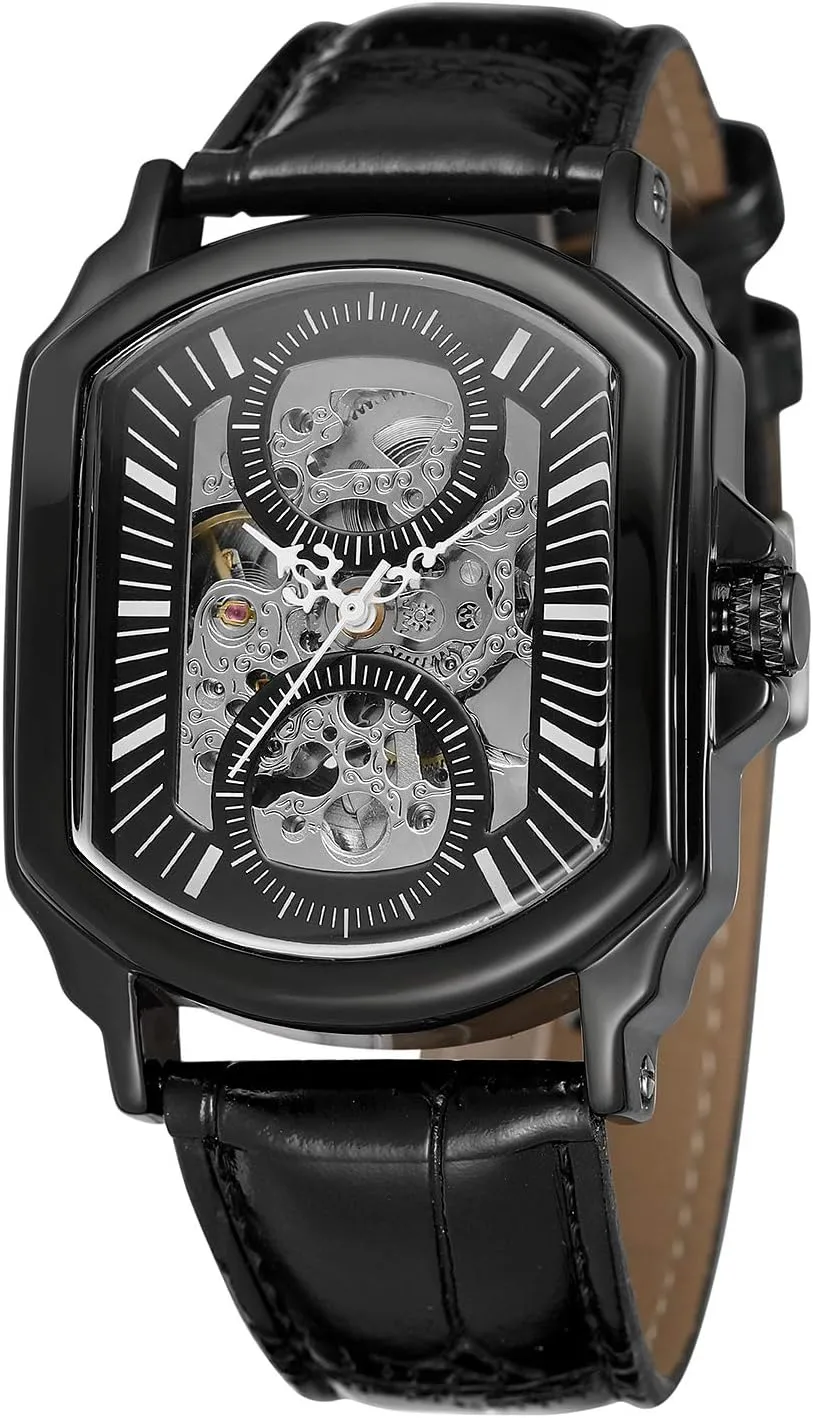 Dial Irregular Watch FORSINING Men's Profesional foliage catalyze grizzly resent rainbow screen Automatic Movement Skeleton Analogue 