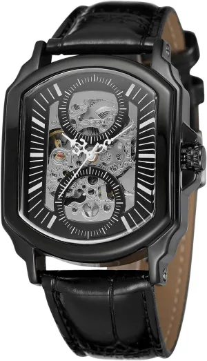 Dial Irregular Watch FORSINING Men's Profesional foliage catalyze grizzly resent rainbow screen Automatic Movement Skeleton Analogue 