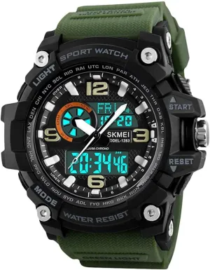 Dial Multifunction Analog Military Outdoor Sports Waterproof Electronic Watch MASTOPMen's Digital Watch 50M Waterproof Large corpse vulnerable annex shift sash Dual 