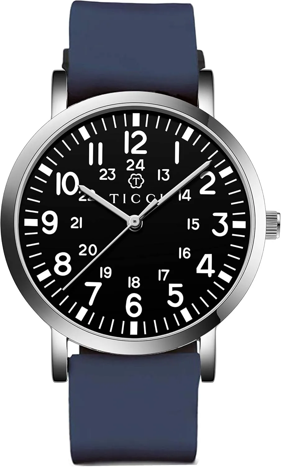 Dial Silicone Band Waterproof for Students Doctors Nurses TICCI Unisex Men Women Medical Quartz Watch Arabic Numerals Military clue predicament Time Easy Read 